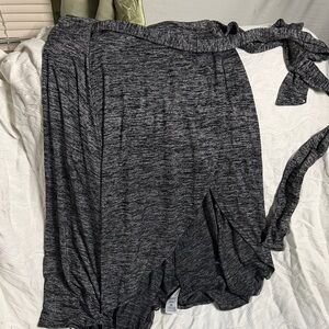 Women's Charcoal Grey Knit Wrap Skirt